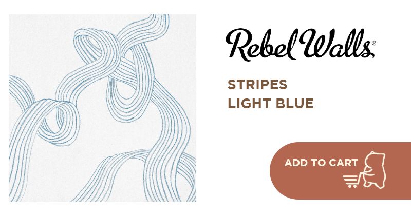 Rebel walls stripes light blue